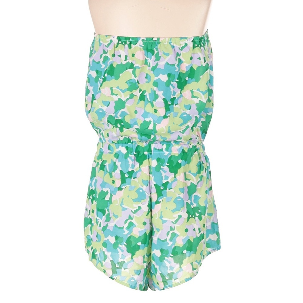 More To Come Sophia Green Strapless Floral Romper - Picture 3 of 5